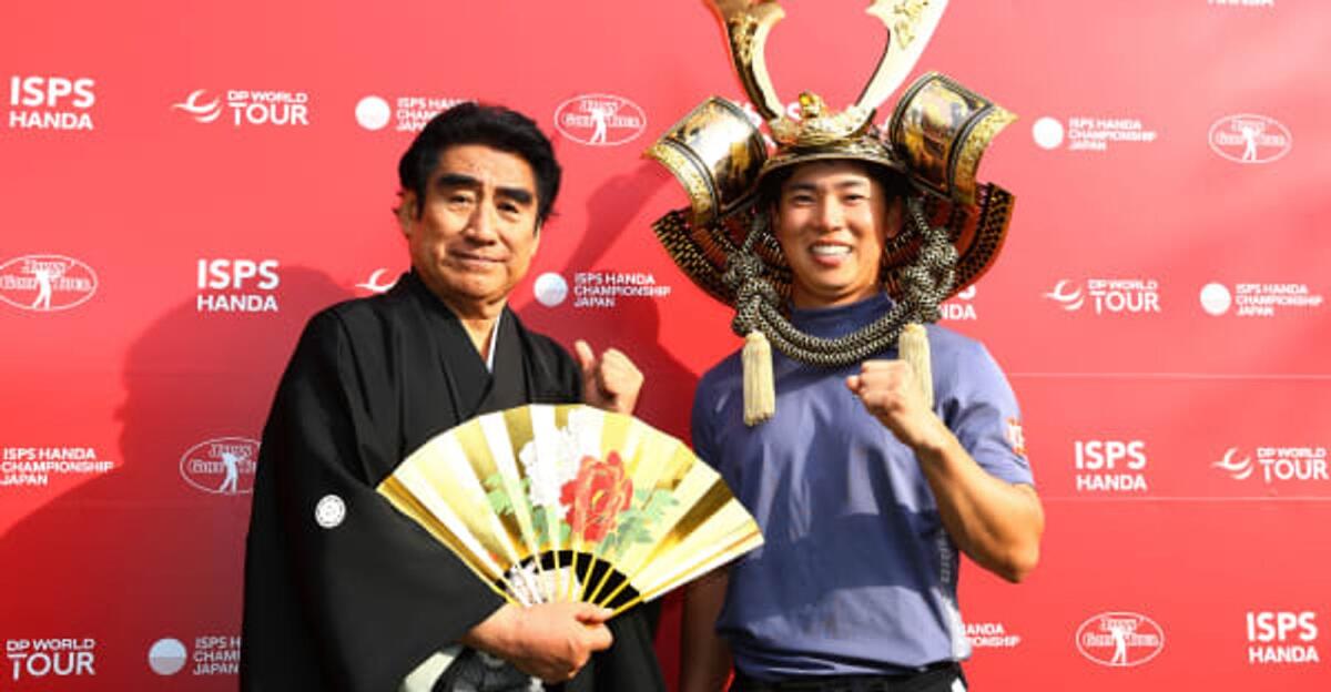 ISPS HANDA Championship winner Yuto Katsuragawa with Dr Handa. - Supplied photo