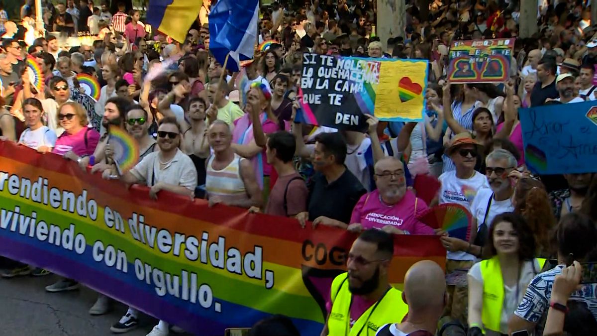 Video Over a Million Attend Madrid Pride Parade in Joyful Demand for